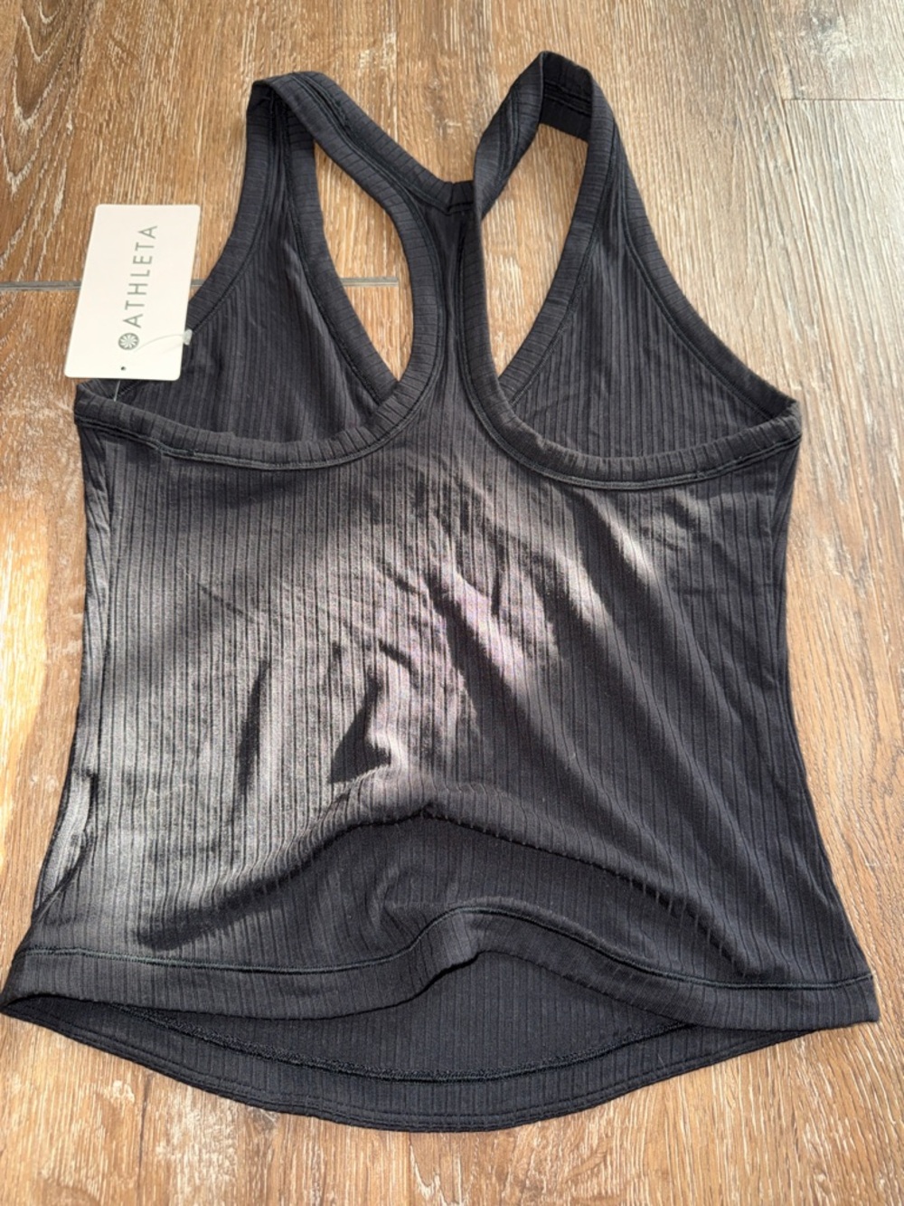 Athleta Black Ribbed V-Neck Racerback Tank - Picture 4 of 4